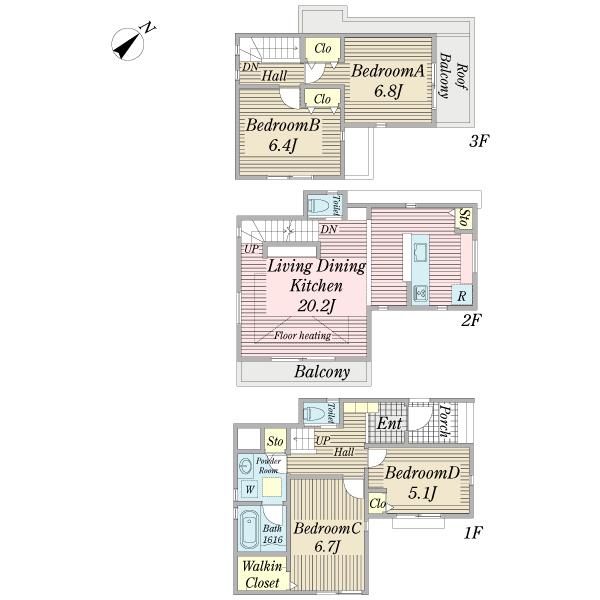Floor plan. 43,800,000 yen, 4LDK, Land area 84.7 sq m , Building area 109.91 sq m