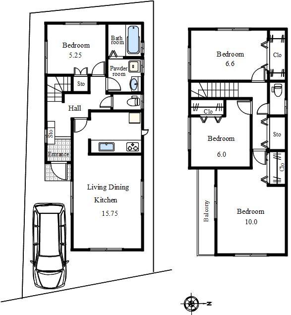 Floor plan. (3 Building), Price 41,800,000 yen, 4LDK, Land area 100.19 sq m , Building area 103.68 sq m