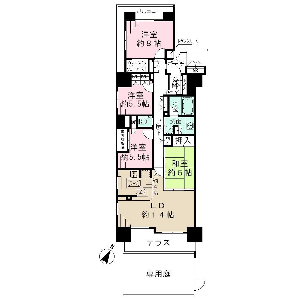 Floor plan. 4LDK, Price 41,800,000 yen, Footprint 102.33 sq m