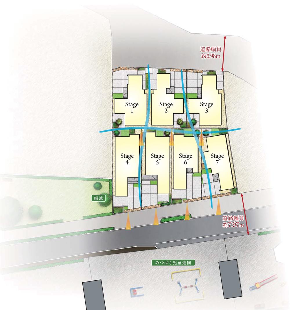 The entire compartment Figure. All 7 compartment Beautiful cityscape with a sense of unity