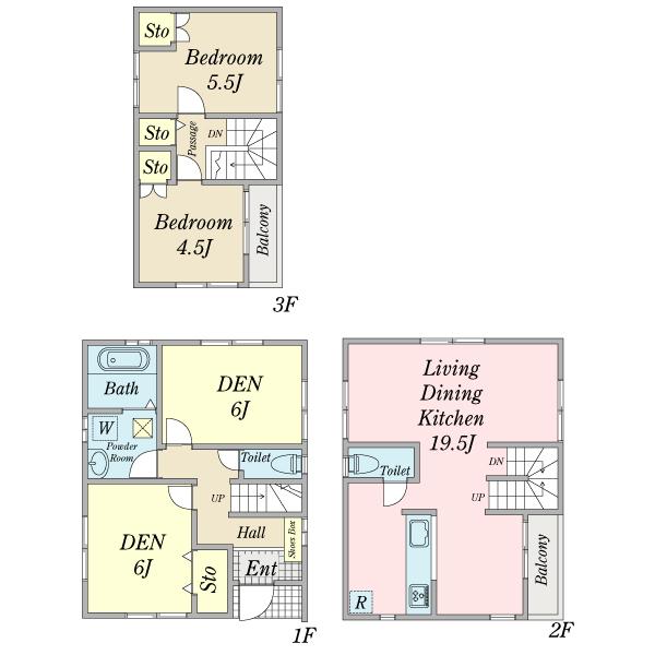 Floor plan. 38,800,000 yen, 3LDK+2S, Land area 81.88 sq m , Building area 101.84 sq m