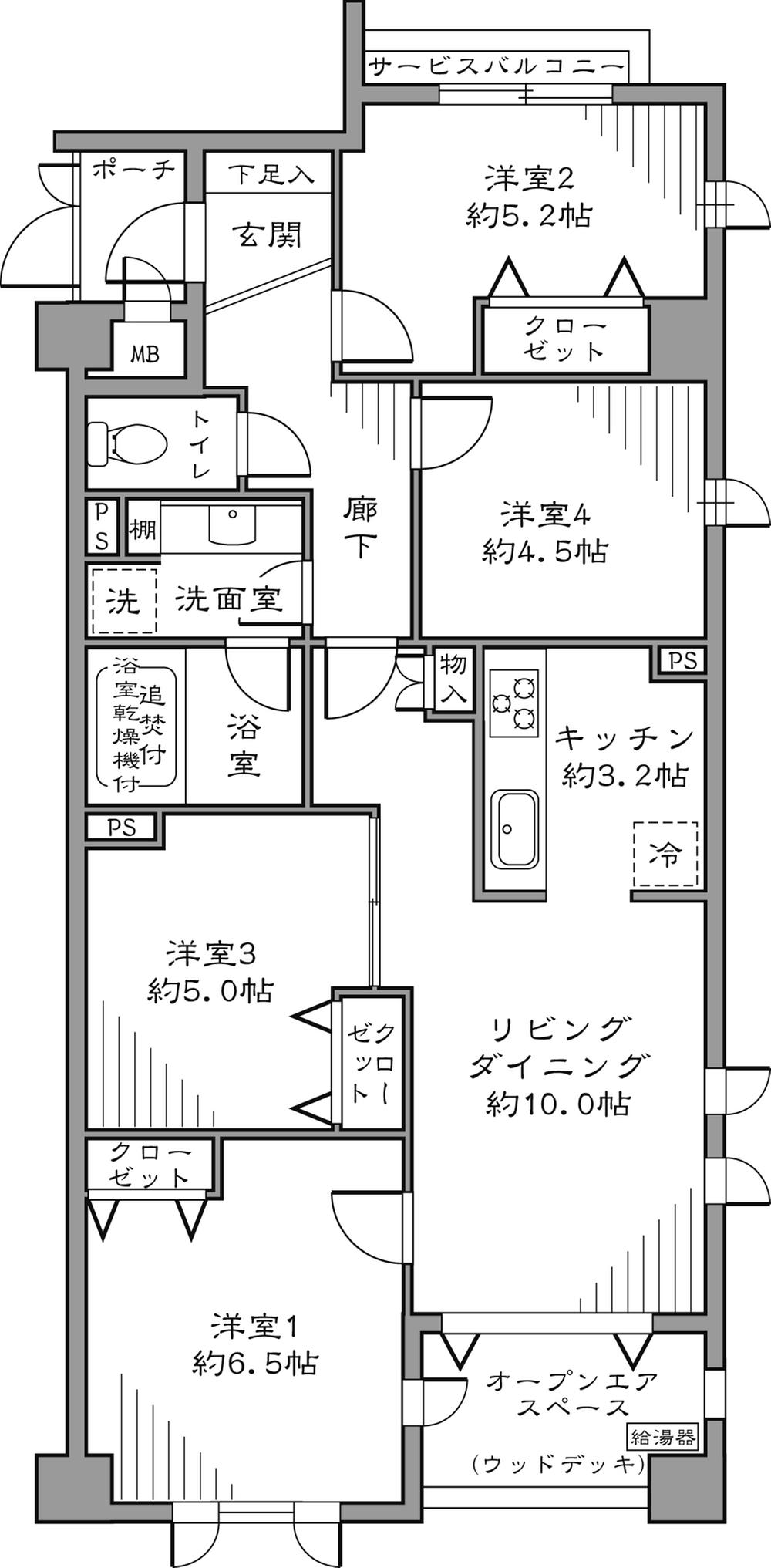 Floor plan. 4LDK, Price 37,800,000 yen, Footprint 75.1 sq m