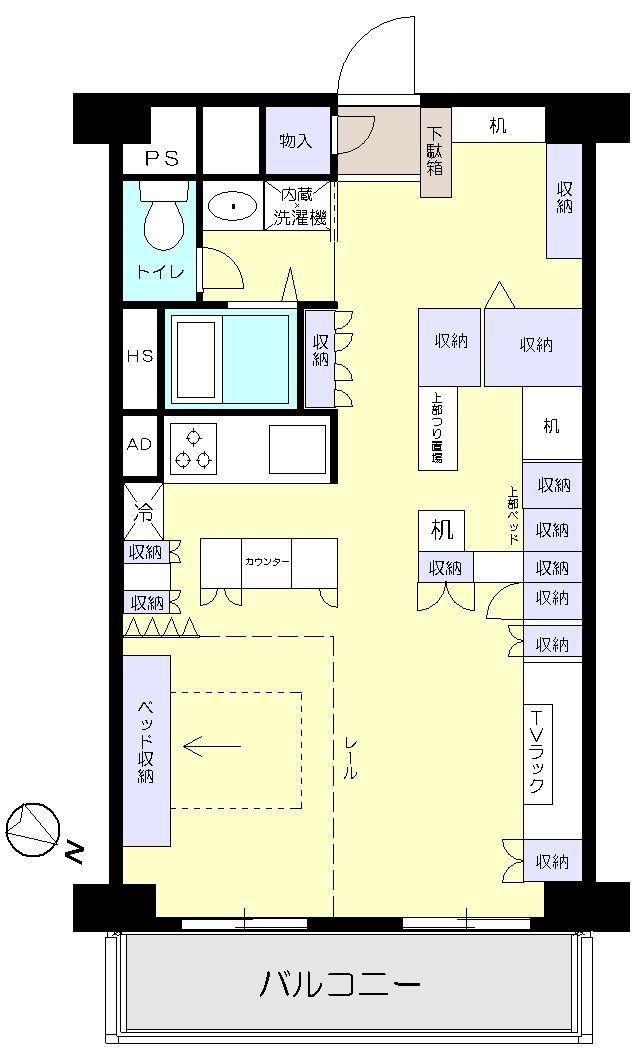 Floor plan. Price 14.8 million yen, Occupied area 53.43 sq m , Balcony area 7.84 sq m