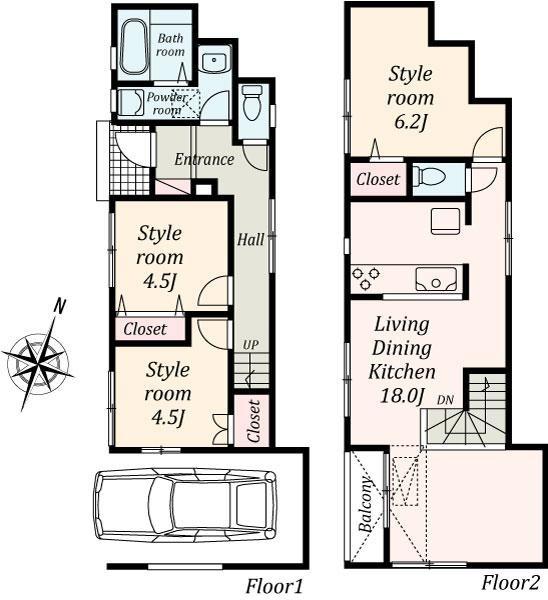 Floor plan. 38,800,000 yen, 3LDK, Land area 80.89 sq m , Building area 93.98 sq m