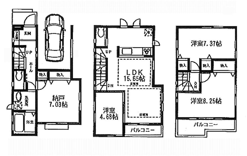 Floor plan. (C Building), Price 40,800,000 yen, 4LDK, Land area 70.34 sq m , Building area 99.15 sq m