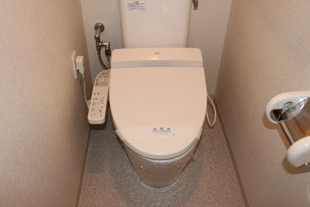 Toilet. Warm water washing toilet seat equipped