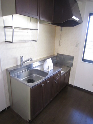 Kitchen. Two-burner gas stove can be installed