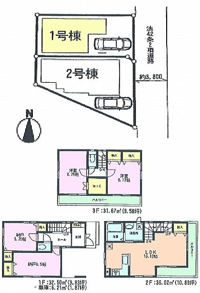 Floor plan. 44,800,000 yen, 2LDK+2S, Land area 70.29 sq m , Building area 106.4 sq m floor plan