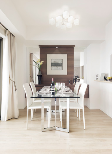 Living.  [dining] Entrusted himself to the private time, In order to relax comfortably. At night, Leisurely pleasure the family meal, Often relax. Was Aspiring thoroughly calm and peace to this space, Relaxed some breadth and functional beauty, And the elegance was plus.