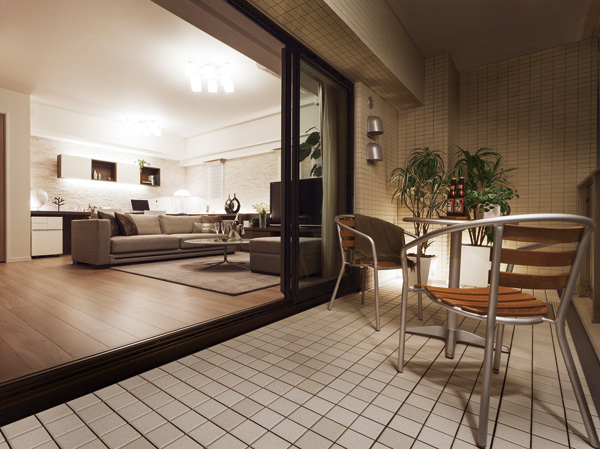 balcony ・ terrace ・ Private garden.  [balcony] Installing the south balcony full of bright and airy. Since the day is also good, Guests can also enjoy by, for example, to gardening and herb garden.