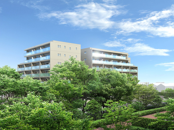 Buildings and facilities. Seasonal flowers are sprouting in along following the river promenade. Green road is a continuation of the green rich air is also held in a fresh water park. And proceed with the walk in the peaceful feeling, There is <Clio Ichinoe Water Park> and welcomed its. Peaceful appearance that indicates the presence also quiet while penetration in the rich natural landscape, Presence and become worthy to talk about this town, Vividly reflect the value that does not change. (Exterior view)