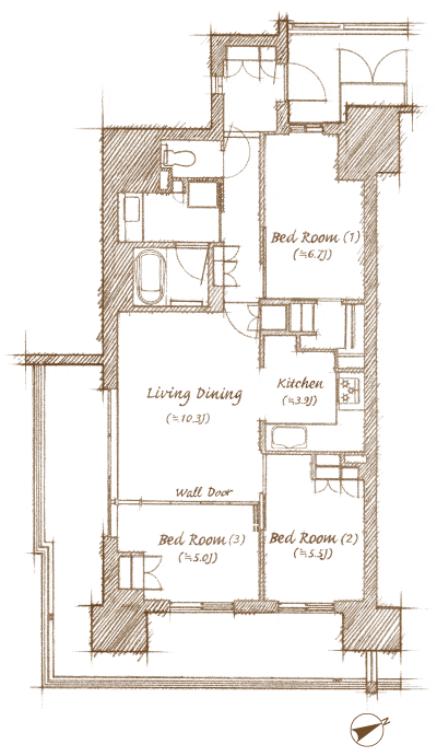Floor: 3LDK + WIC, the occupied area: 74.64 sq m, Price: TBD