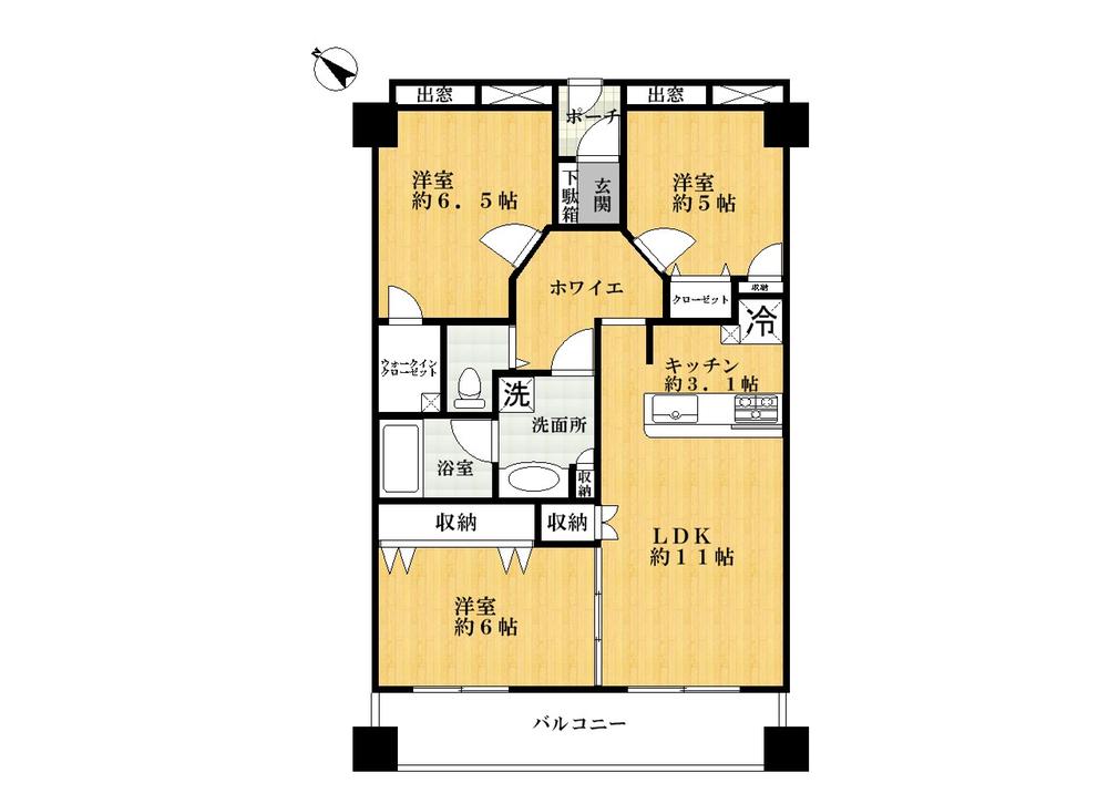 Floor plan. 3LDK, Price 32,800,000 yen, Occupied area 70.79 sq m , Balcony area 14.1 sq m ■ Floor Plan ● refreshing clean up well in storage plenty!