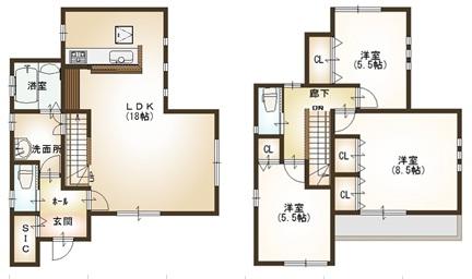 Floor plan. 37,900,000 yen, 3LDK, Land area 100.16 sq m , Building area 92 sq m 3LDK + SIC For more information, please contact us