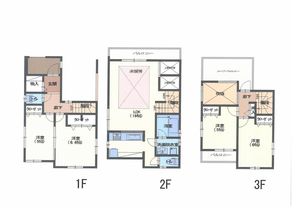 Floor plan. (A Building), Price 40,800,000 yen, 4LDK, Land area 70.18 sq m , Building area 98.71 sq m