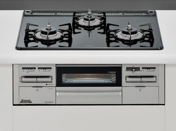 Kitchen.  [Glass top stove] The top of the gas stove plates, Beautiful glass top that combines the functionality and design. So flat it wiped off easily dirt (K type is available with 2-neck of the IH heater). (Same specifications)