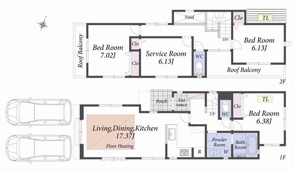 Building plan example (floor plan). Reference plan floor plan 13.3 million yen ・ 101.22 sq m  ・ A Building