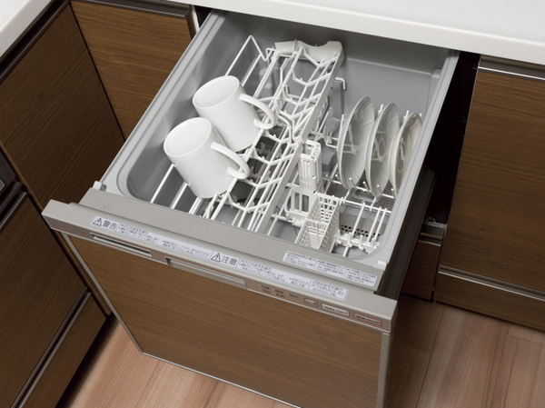 Kitchen.  [Dish washing and drying machine] Do the dishwasher and dry with automatic, With reducing the burden of housework, Saving usage and running costs of the water than hand washing.