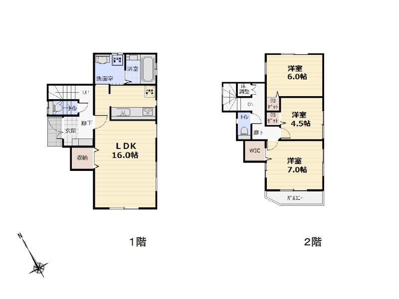 Floor plan. (4 Building), Price 37,800,000 yen, 3LDK, Land area 88.05 sq m , Building area 84.87 sq m