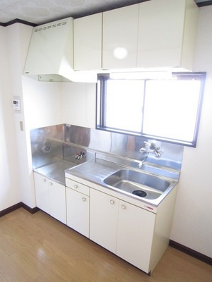 Kitchen. Two-burner gas stove installation Allowed