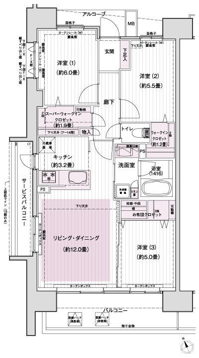 Floor: 3LDK + SWIC + WIC + FC, the area occupied: 72 sq m, Price: 42,350,000 yen, now on sale