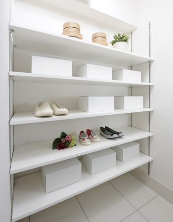 Interior. Shoes in cloak