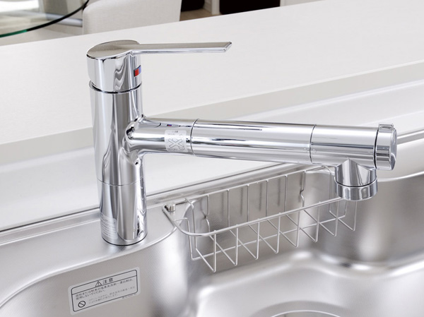 Kitchen.  [Built-in water purifier with mixing faucet] Integrated water purifier and single lever mixing faucet. You can use plenty of clean, delicious water.