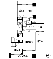 Floor: 4LDK + DEN + 2WIC, the area occupied: 83.7 sq m, Price: 41,600,000 yen, now on sale