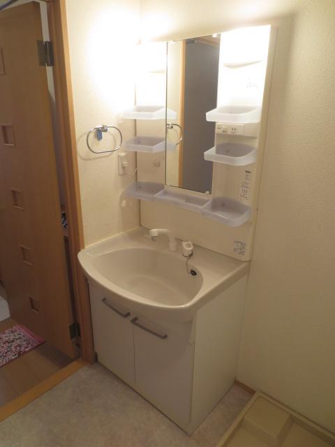 Washroom. There is a feeling of cleanliness Shampoo dresser