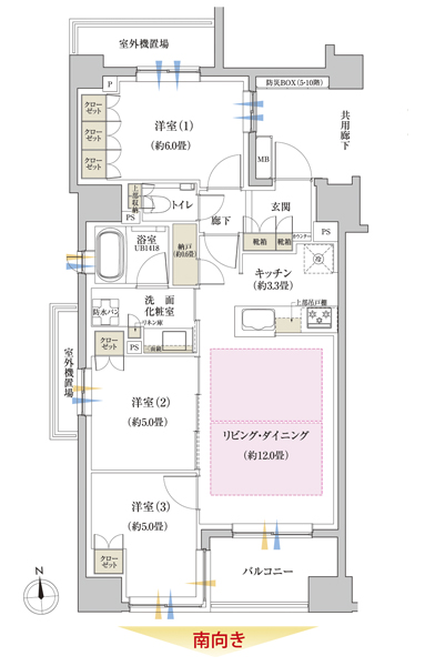 Other.  [A type] (3LDK + N) footprint / 71.73 sq m balcony area / 6.03 sq m