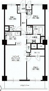 Floor plan. 3LDK, Price 32,400,000 yen, Footprint 78 sq m , Balcony area 8.76 sq m