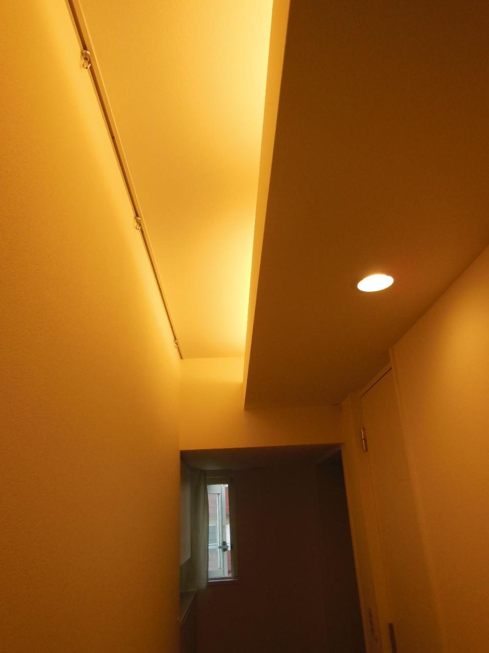 Other introspection. The corridor, indirect lighting, And picture rails are provided, Please try to produce a little stylish space.