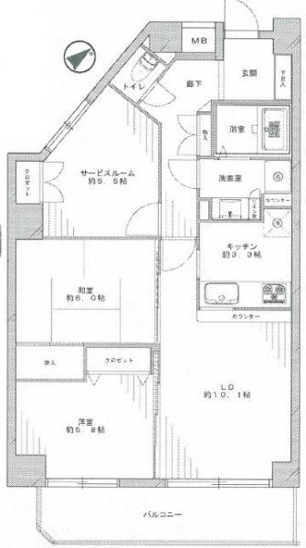 Floor plan. 2LDK+S, Price 33,800,000 yen, Footprint 72.7 sq m , Balcony area 9.62 sq m