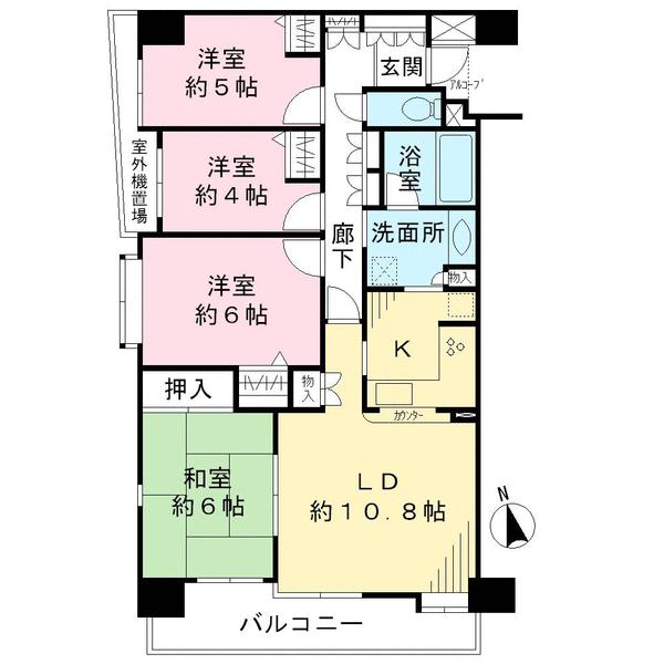 Floor plan. 4LDK, Price 33,900,000 yen, Occupied area 79.76 sq m , Balcony area 8.13 sq m