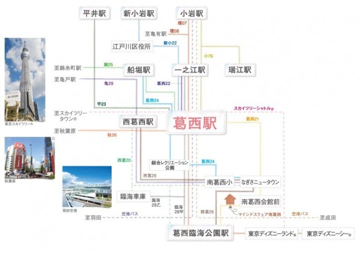 Access view. Bus route map
