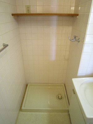 Washroom. Washing machine Storage