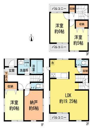 Floor plan. 39,800,000 yen, 3LDK+S, Land area 86.26 sq m , Building area 100.19 sq m