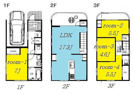 Floor plan. 45,800,000 yen, 4LDK, Land area 63.13 sq m , Building area 105.99 sq m