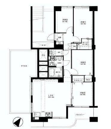Floor plan. 4LDK, Price 33,900,000 yen, Occupied area 76.67 sq m , Balcony area 11.01 sq m Mato