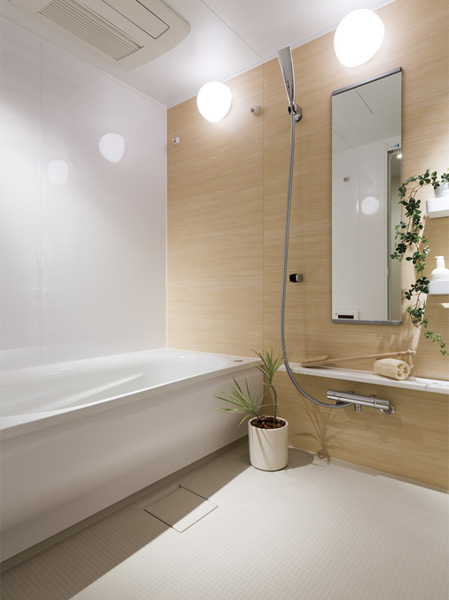 Bathing-wash room.  [Bathroom] To produce a refresh of the time, Bathroom comfort and high functionality shines. Hot water filling and Reheating capable full Otobasu Ya at a set temperature which is set in advance, Equipped with a bathroom ventilation heating dryer of gas hot-water.