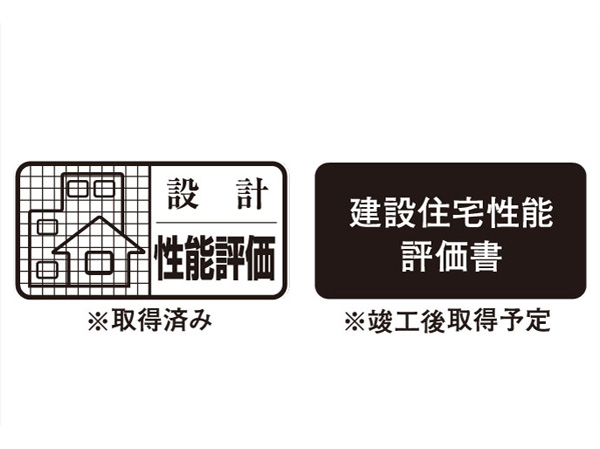 Building structure.  [Adopt a housing performance indication system to all households] Housing Performance Indication System of goods 確法 is, That third-party organization registered in the Ministry of Land, Infrastructure and Transport to evaluate and check the building. Describing the grade of residential performance on the basis of this system "design Housing Performance Evaluation Report", It is scheduled to "construction Housing Performance Evaluation Report" is passed.  ※ For more information see "Housing term large Dictionary"