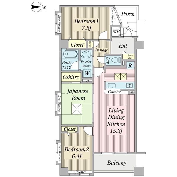 Floor plan. 3LDK, Price 31,300,000 yen, Occupied area 75.21 sq m , Balcony area 5.28 sq m