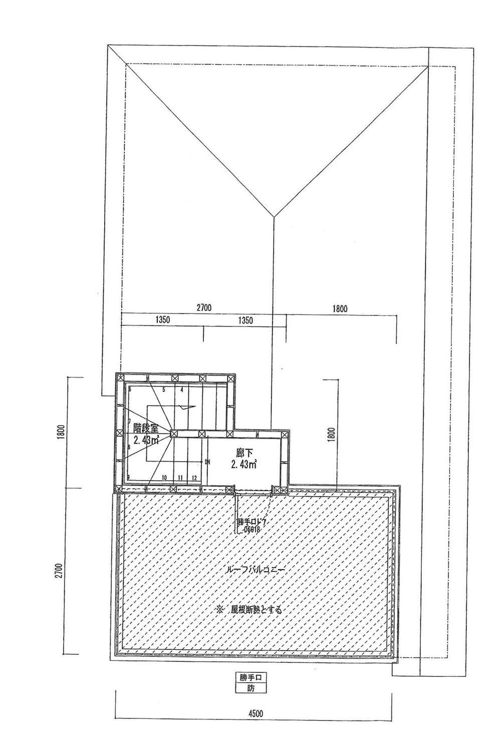 Floor plan. 49,800,000 yen, 4LDK, Land area 122.41 sq m , Building area 112.58 sq m 2 Building rooftop floor plan