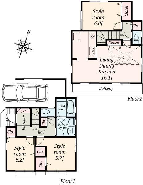 Floor plan. 37,800,000 yen, 3LDK, Land area 84.18 sq m , Building area 94.4 sq m