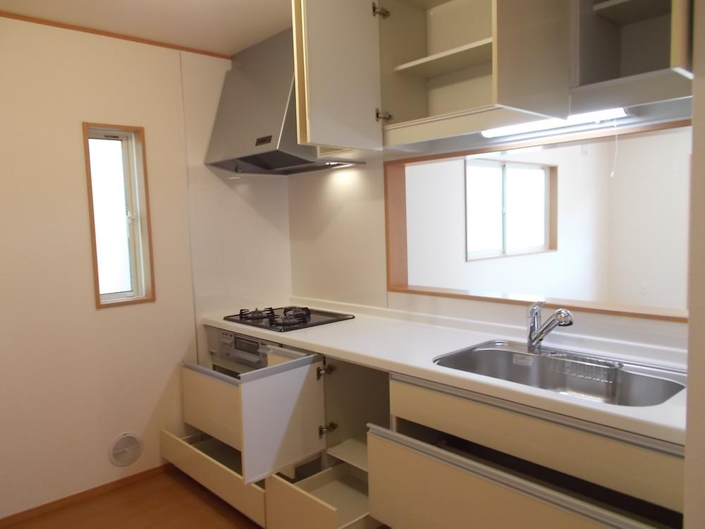 Kitchen. Refreshing even kitchen around you Shimae a lot of great cooking utensils