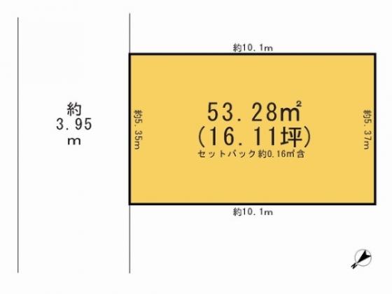 Compartment figure. Land price 17.3 million yen, Land area 53.28 sq m shaping land