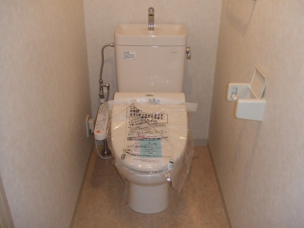 Toilet. Bidet toilet was a new installation