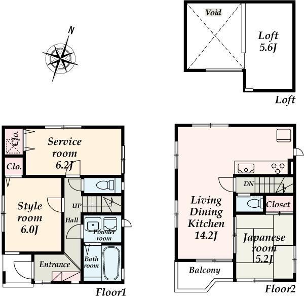 Floor plan. 38,300,000 yen, 2LDK+2S, Land area 76.7 sq m , Building area 75.14 sq m