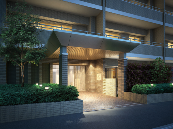 Buildings and facilities. Wrapped in green full of moisture, Ingenious design that was used, such as border tiles and perforated block, Relaxed canopy entrance, which is nestled in the impressive by (eaves) look. The design of natural stone paste floor full of sense of quality continuing up to the Hall, We will deepen daily the pride of the things that live here. Also along the open corridor, It was nestled the landscape in the gravel and planting, Comfort and quality of is the stage in harmony. (Entrance approach Rendering)