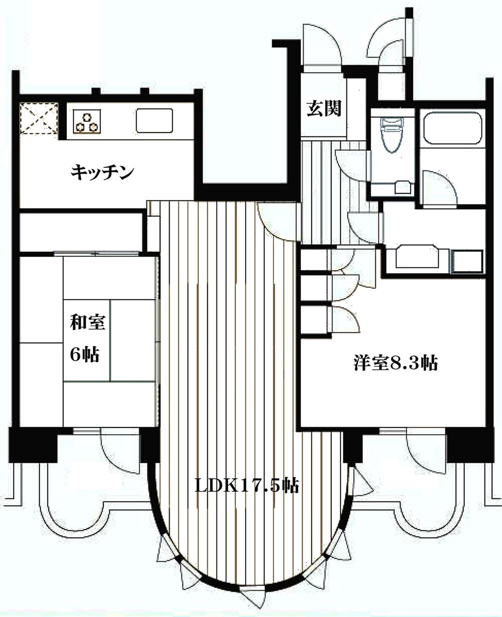 Floor plan. 2LDK, Price 23.8 million yen, Footprint 68.2 sq m , Balcony area 7.01 sq m